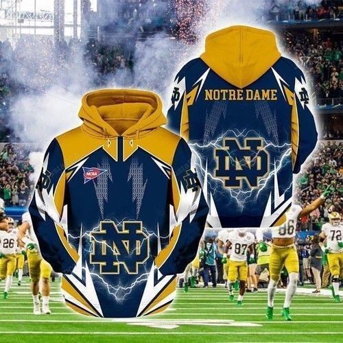 Ncaa Notre Dame Fighting Irish Lightning Hoodie Zip Hoodie