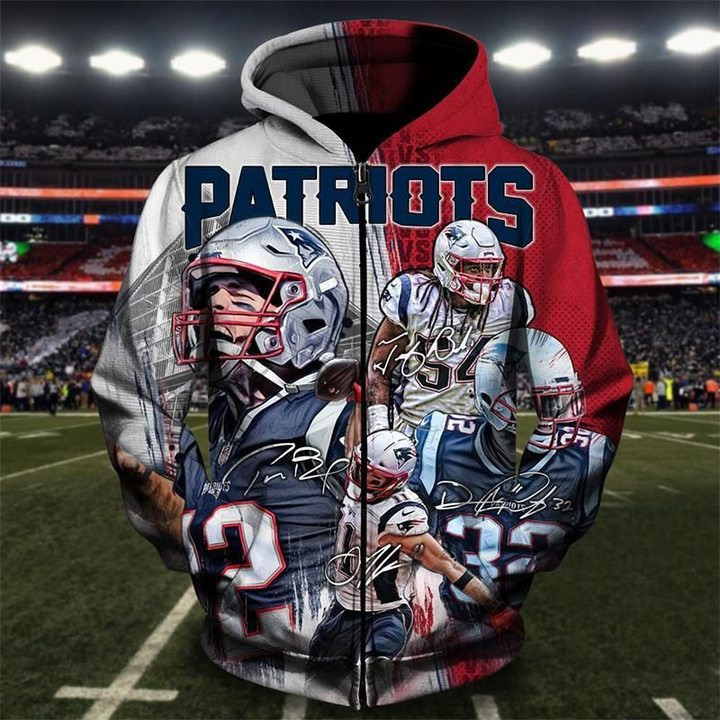 New England Patriots Hoodie Zip Hoodie Version 1558