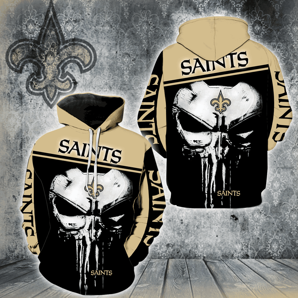 New Orleans Saints Punisher Hoodie Zip Hoodie