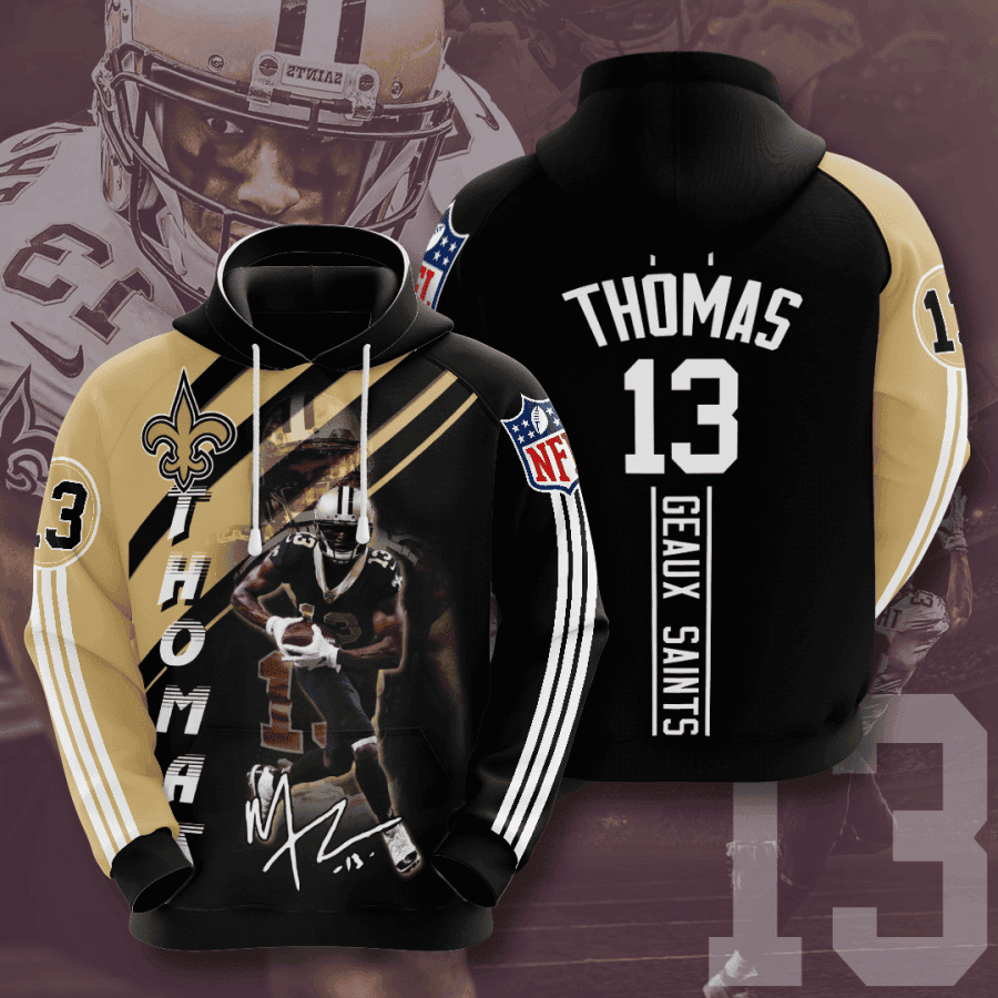 New Orleans Saints Thomas 13 Hoodie Zip Hoodie Version 1117