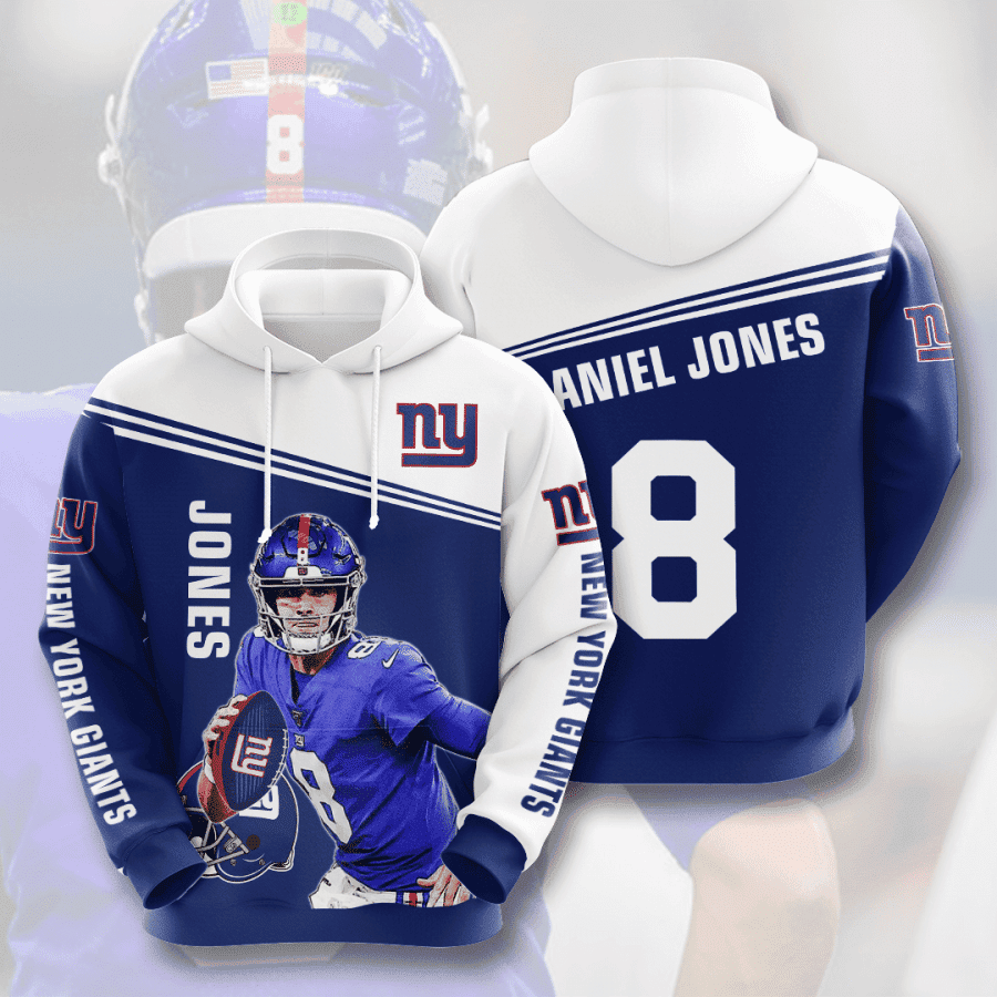 New York Giants Jones 8 Hoodie Zip Hoodie Version 1108