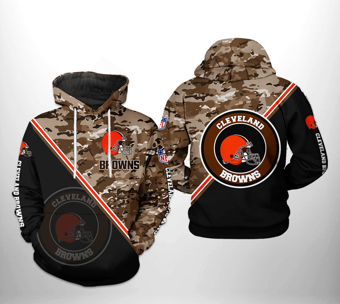 NFL Cleveland Browns NFL Camo Team Hoodie Zip Hoodie