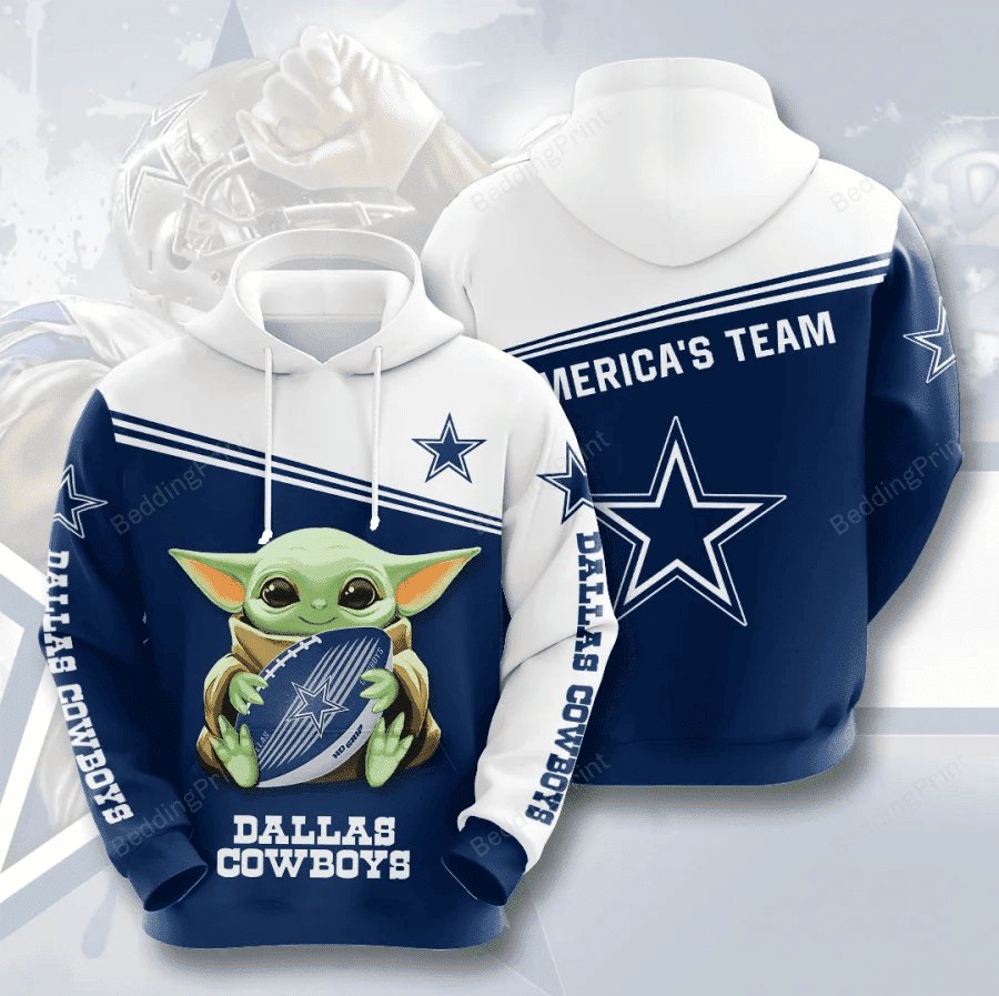 NFL Dallas Cowboys Baby Yoda Hoodie Zip Hoodie