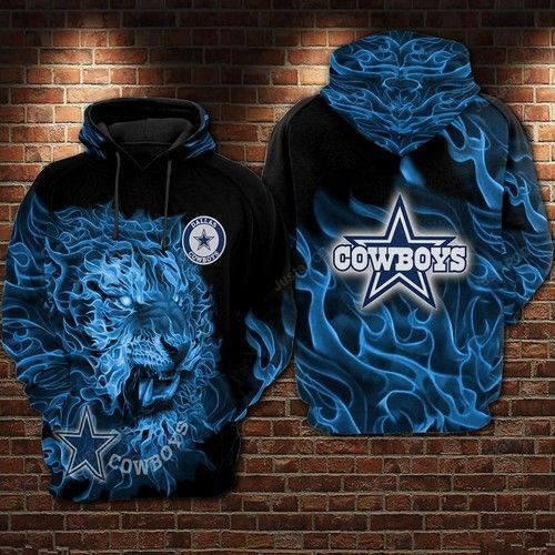 NFL Dallas Cowboys Nfl Football Tiger Smoke Blue Hoodie Zip Hoodie