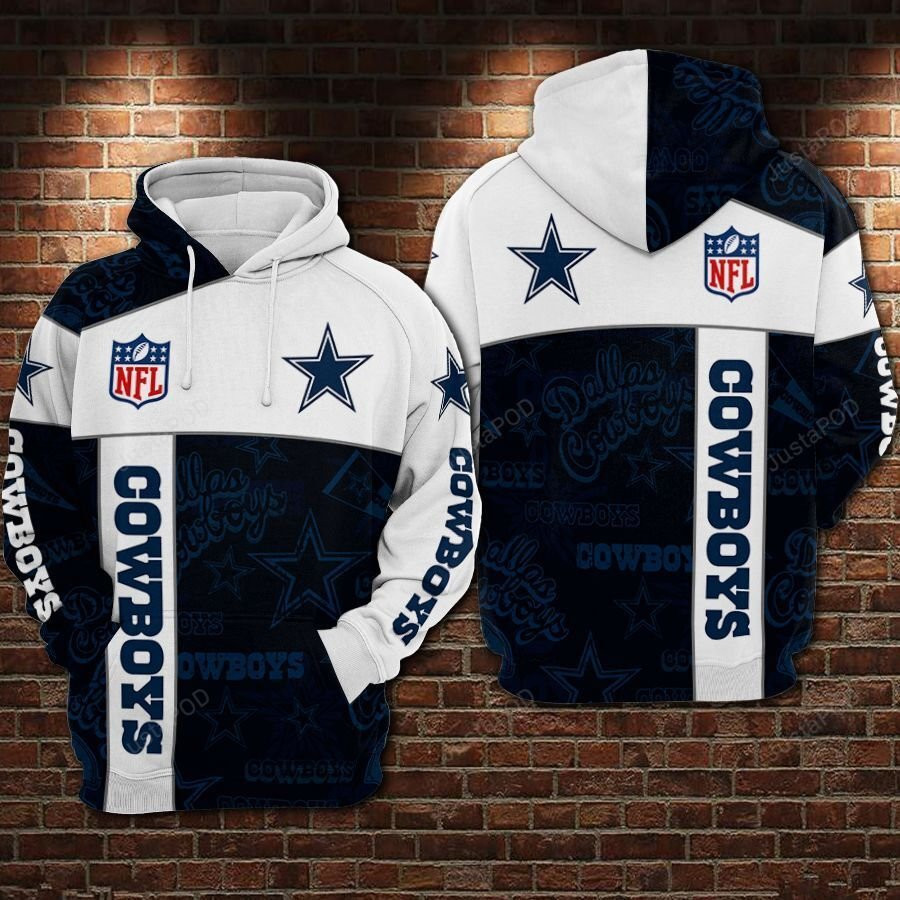 NFL Dallas Cowboys Nfl Football White Hoodie Zip Hoodie Version 1465