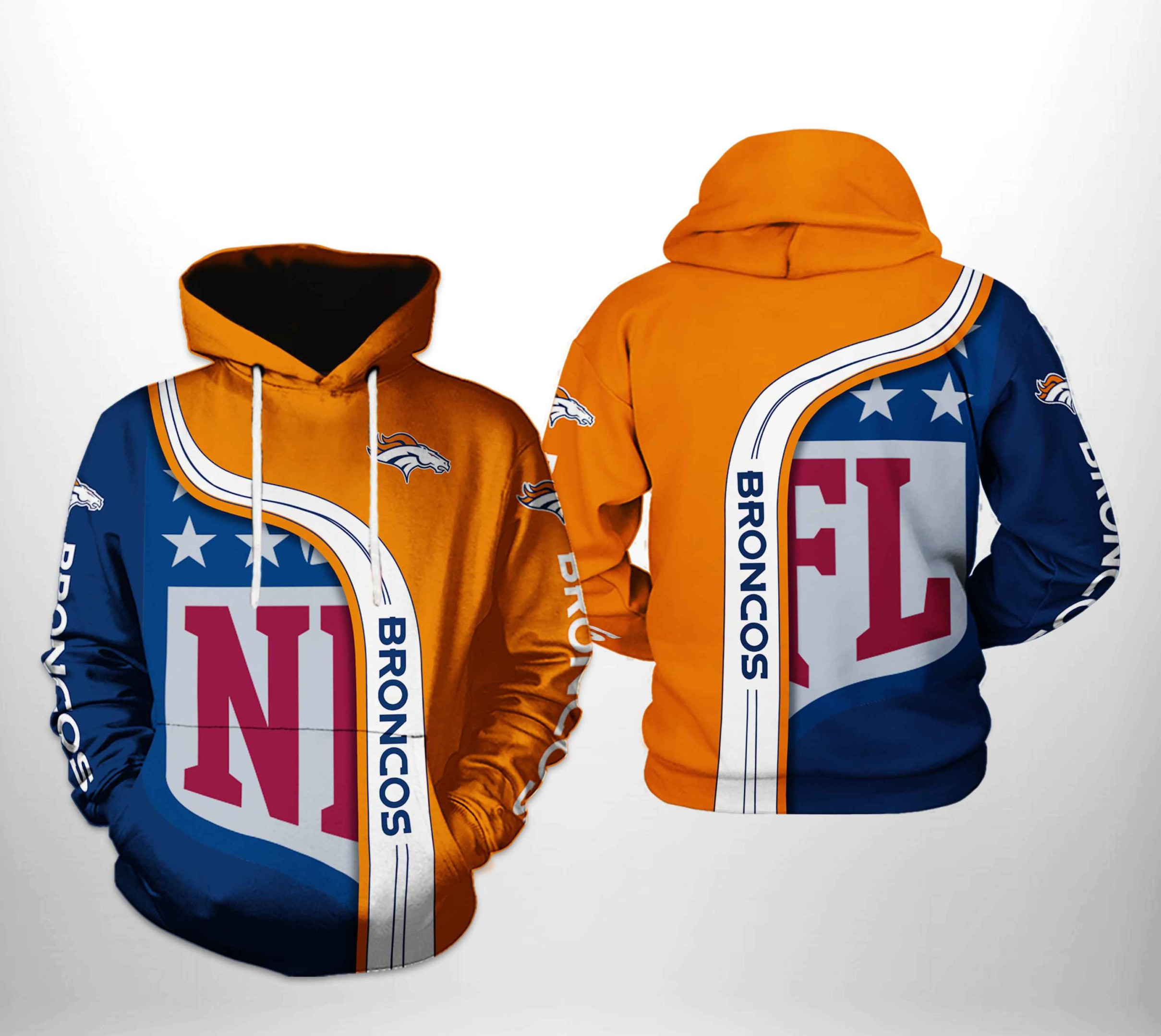 NFL Denver Broncos NFL Team Hoodie Zip Hoodie Version 919