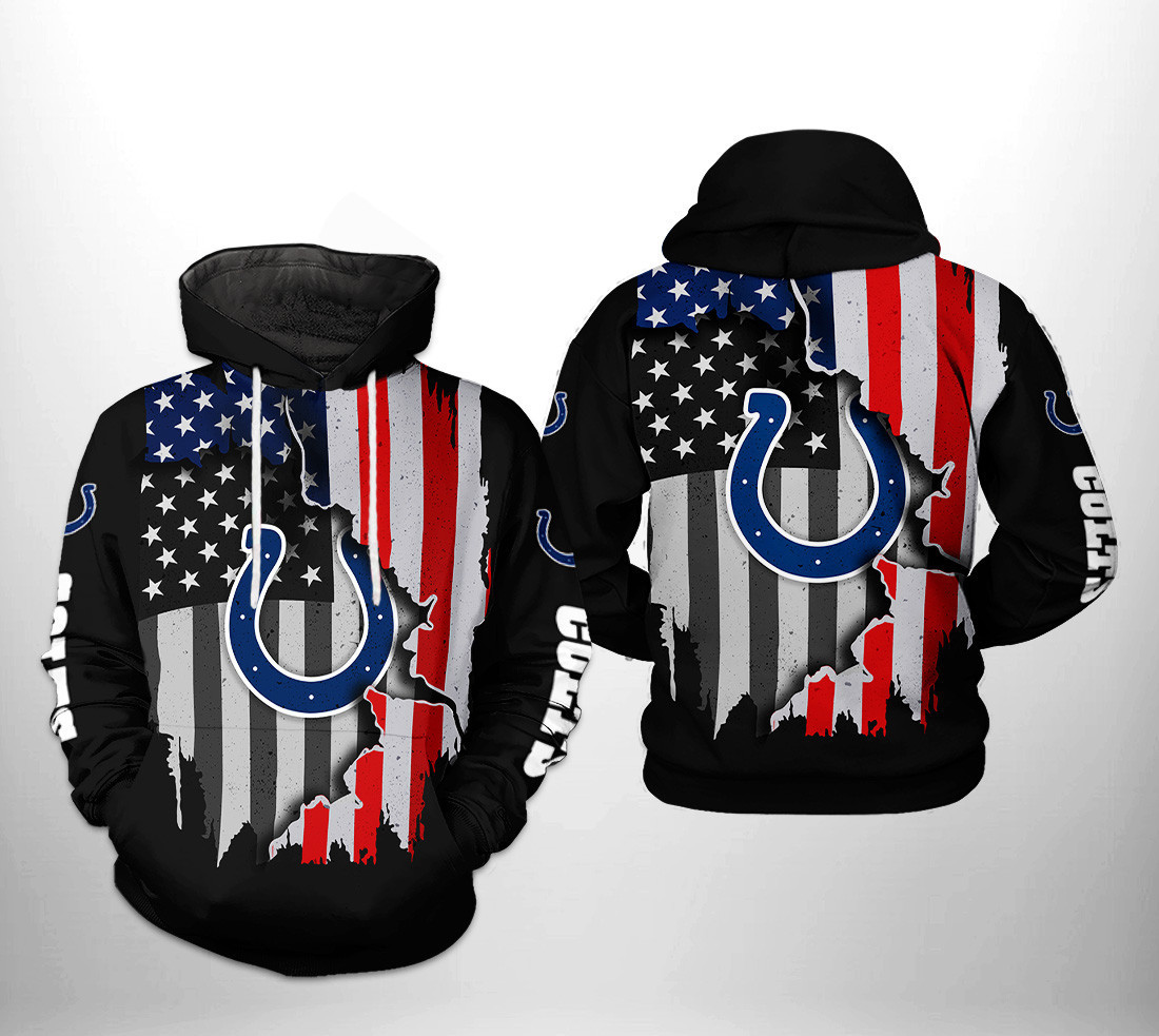 NFL Indianapolis Colts NFL US Flag Team Hoodie Zip Hoodie Version 1133