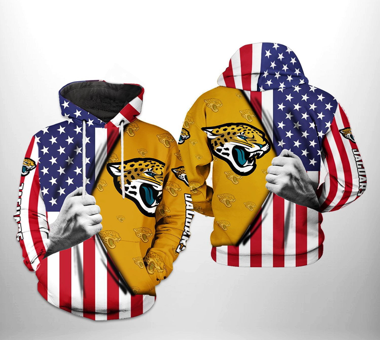 NFL Jacksonville Jaguars NFL US Flag Team Hoodie Zip Hoodie Version 746