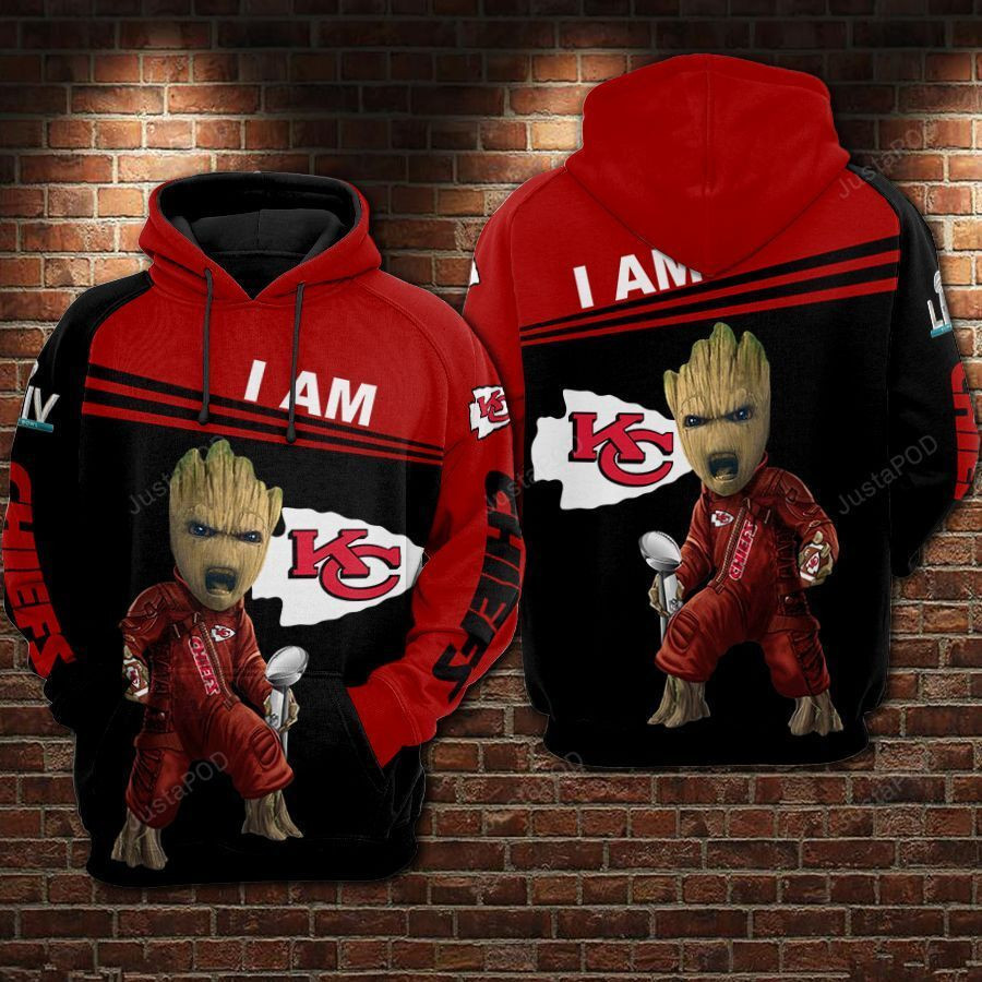 NFL Kansas City Chiefs Nfl Football Groot Hoodie Zip Hoodie