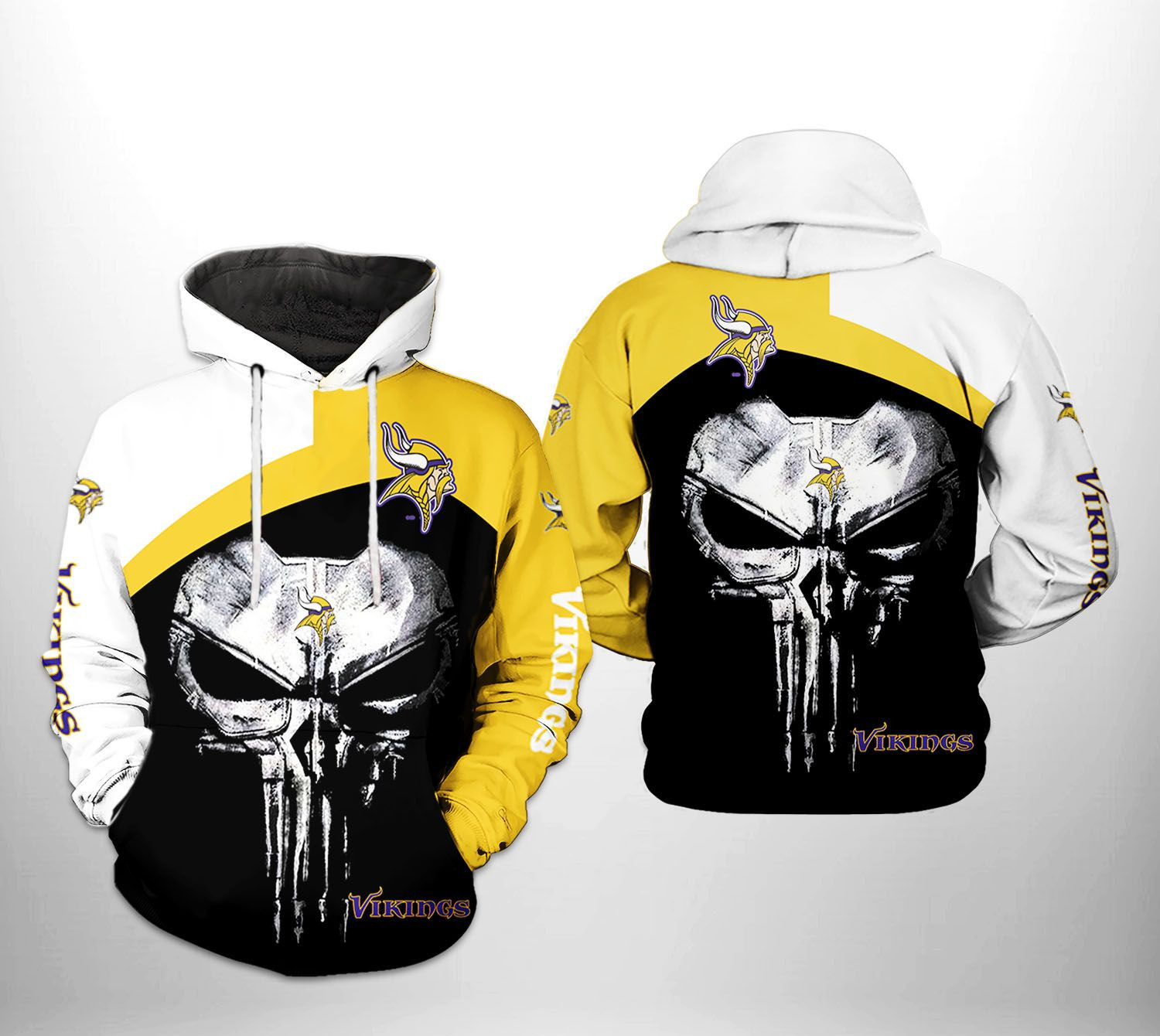 NFL Minnesota Vikings NFL Skull Punisher Team Hoodie