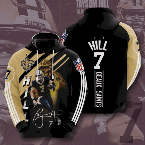 NFL New Orleans Saints Hill 7 Hoodie Zip Hoodie Version 1077