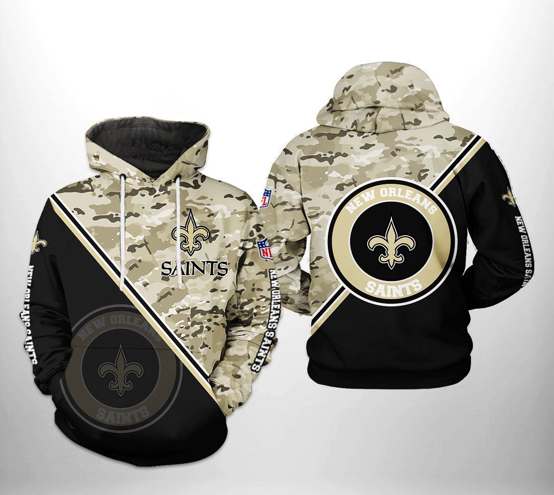 NFL New Orleans Saints NFL Camo Team Hoodie Zip Hoodie