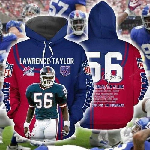 NFL New York Giants Nfl Football Lawrance Taylor Hoodie Zip Hoodie