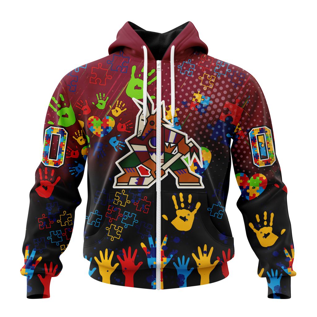 NHL Arizona Coyotes Special Autism Awareness Personalization Hoodie TShirt Sweatshirt