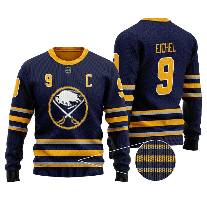 Nhl Buffalo Sabres Eichel 9 Black Wool Sweater