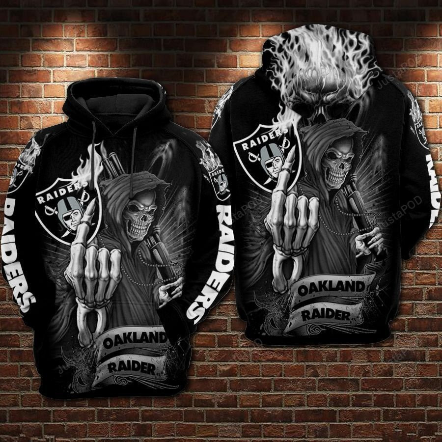 Oakland Raiders Skull NFL Football Team Hoodie