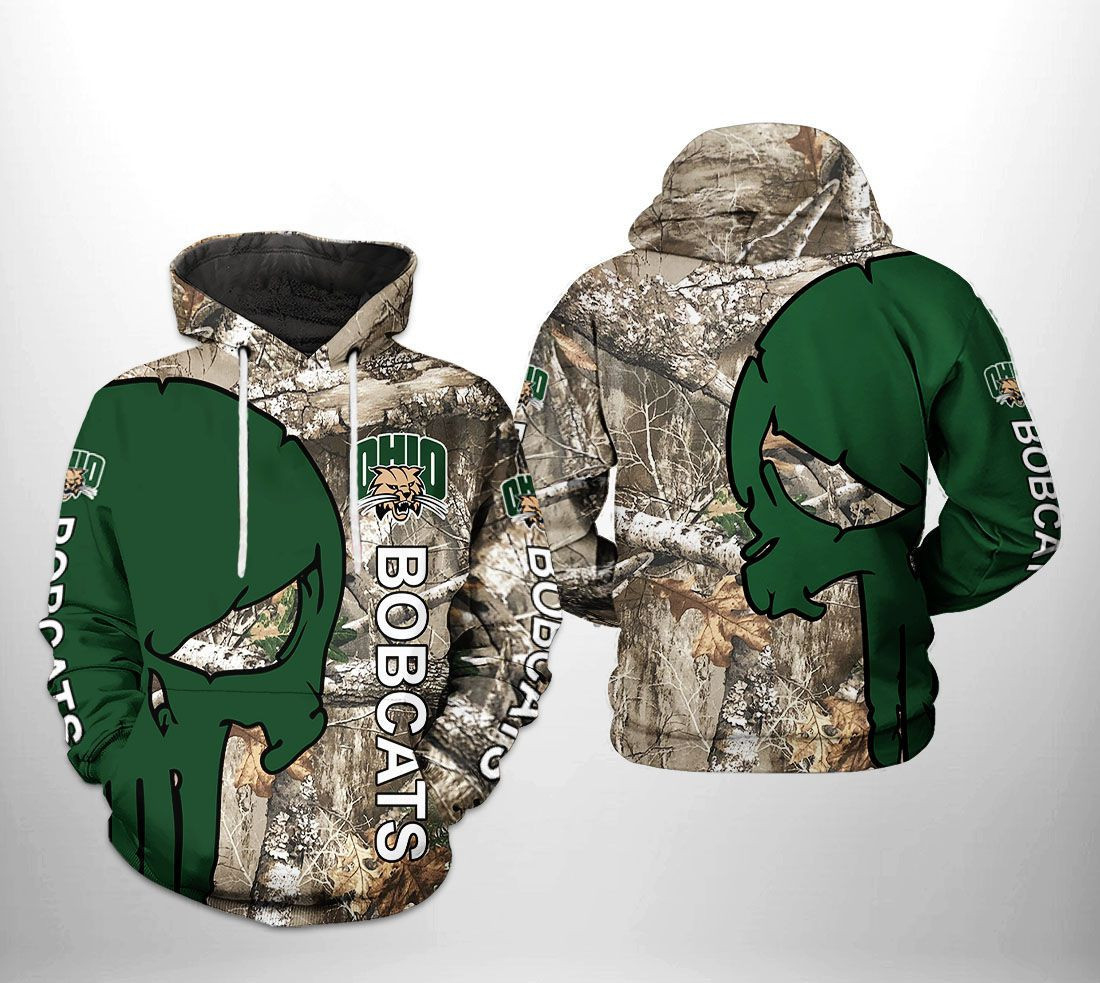 Ohio Bobcats NCAA Camo Veteran Hunting Hoodie Zip Hoodie