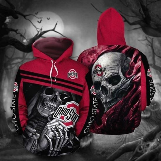 Ohio State Buckeyes Ncaa Skull Hoodie Zip Hoodie