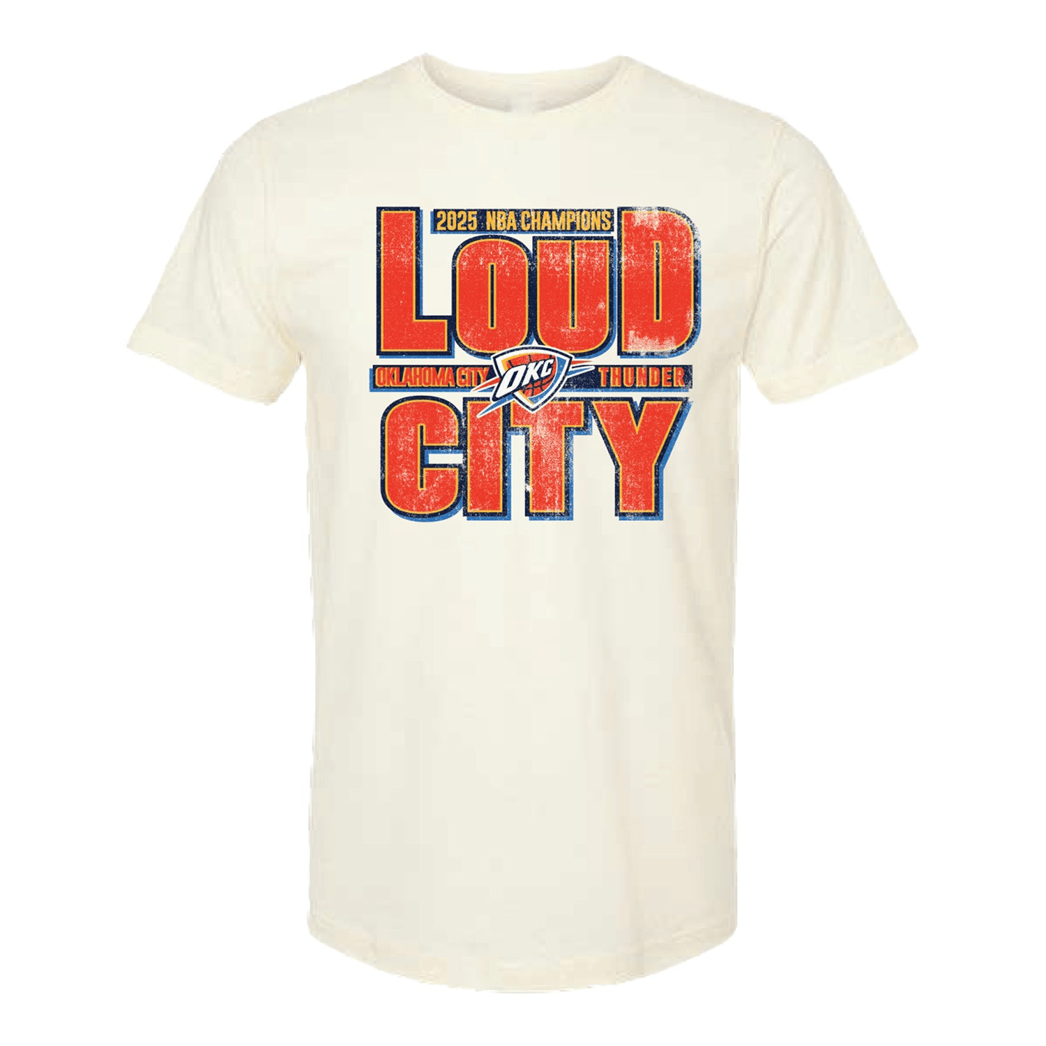 OKC Thunder Championship Shirt LOUD CITY White 2025 NBA Champions Merch Gifts For Mens
