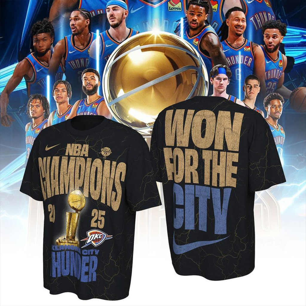 OKC Thunder NBA Champions Won For The City T-Shirt OKC Merch Gifts For Basketball Fan