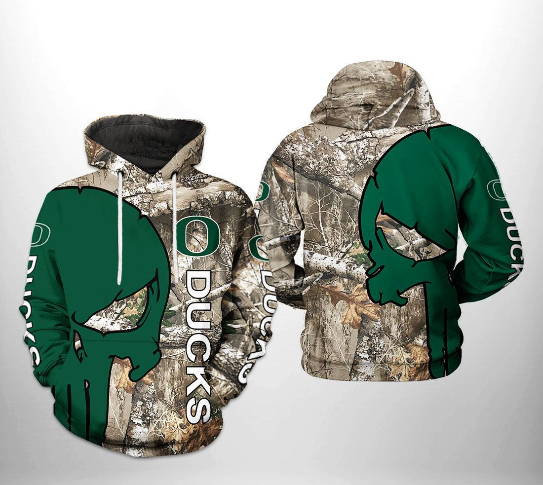 Oregon Ducks NCAA Camo Veteran Hunting Hoodie Zip Hoodie