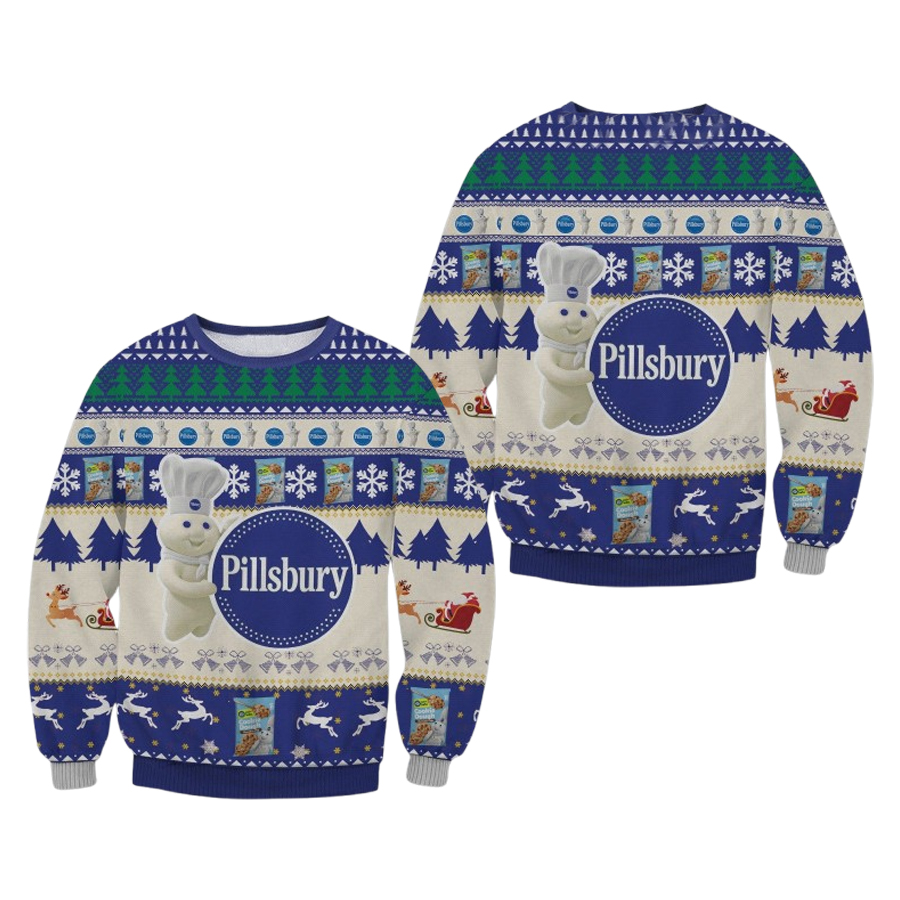 Pillsbury Deer Chritsmas Ugly Christmas Sweater