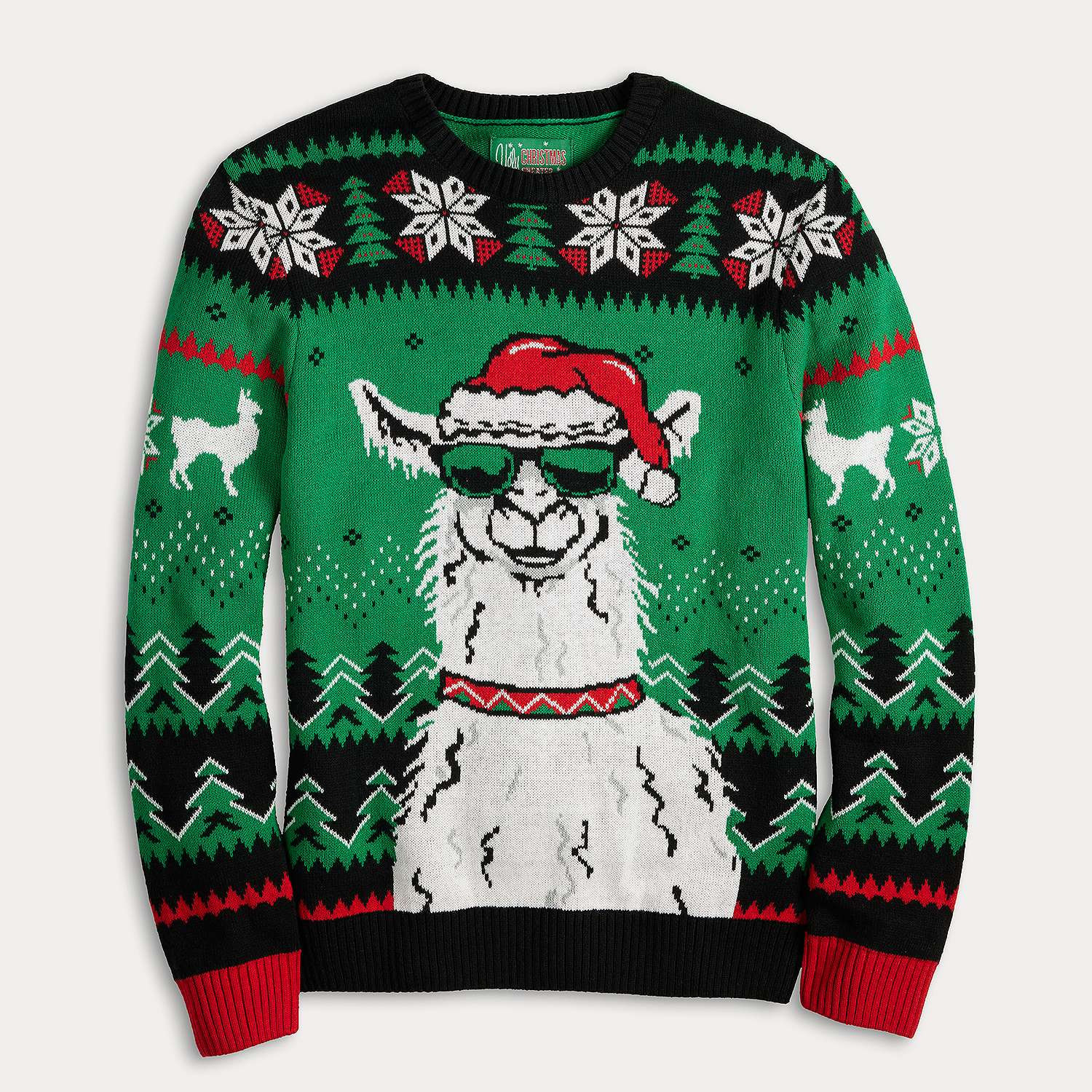 Santa Llama Holiday Crewneck Sweater