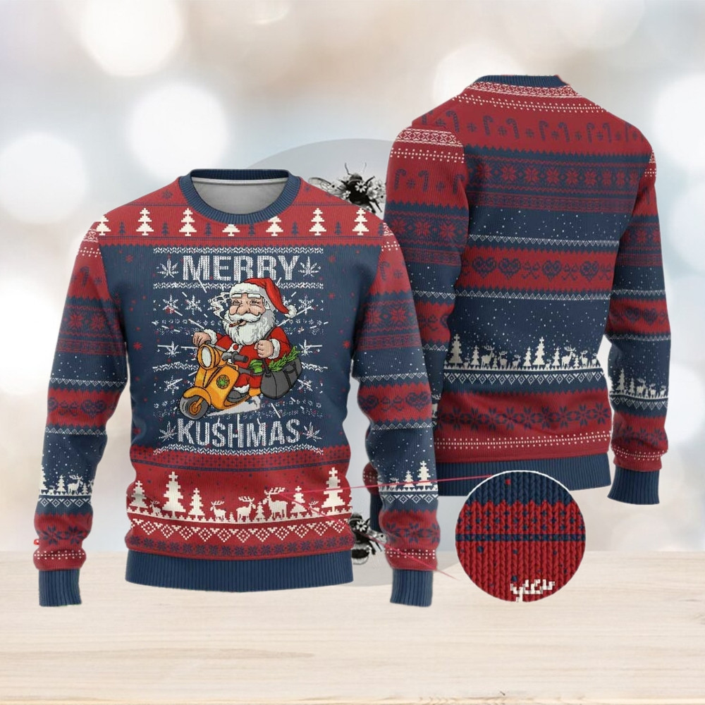 Santa Smoking Merry Kushmas Ugly Christmas Sweater