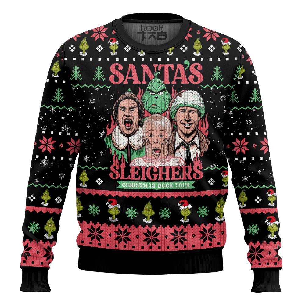 Santas Sleighers Grinch Ugly Christmas Sweater