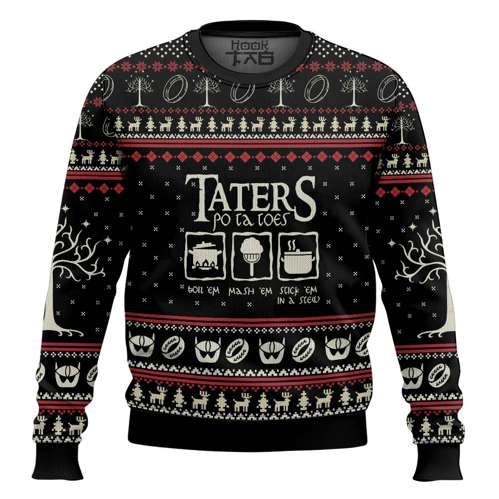 Taters Potatoes Ugly Sweater- Taters Potatoes Sweater- Christmas Sweater- Lord Of The Rings - Ugly Christmas Sweater- Jumper