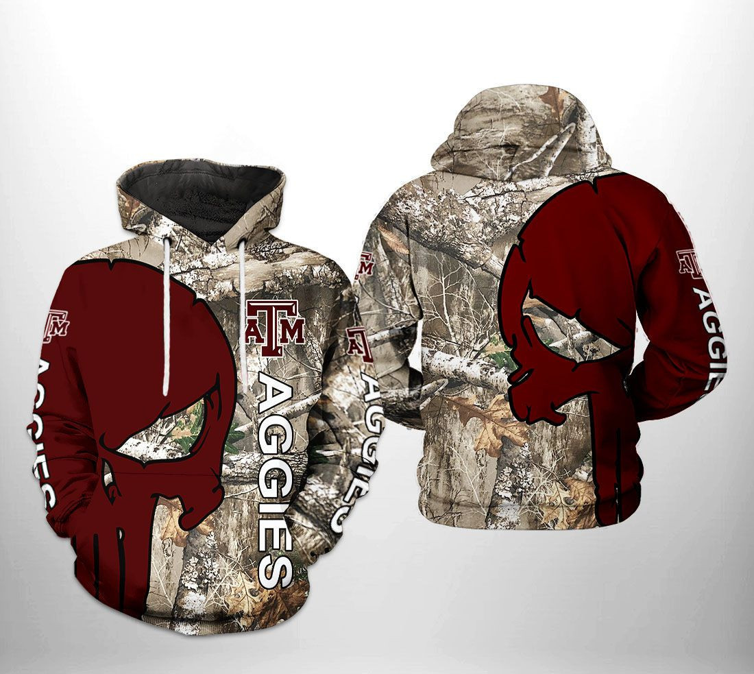 Texas AM Aggies NCAA Camo Veteran Hunting Hoodie Zip Hoodie