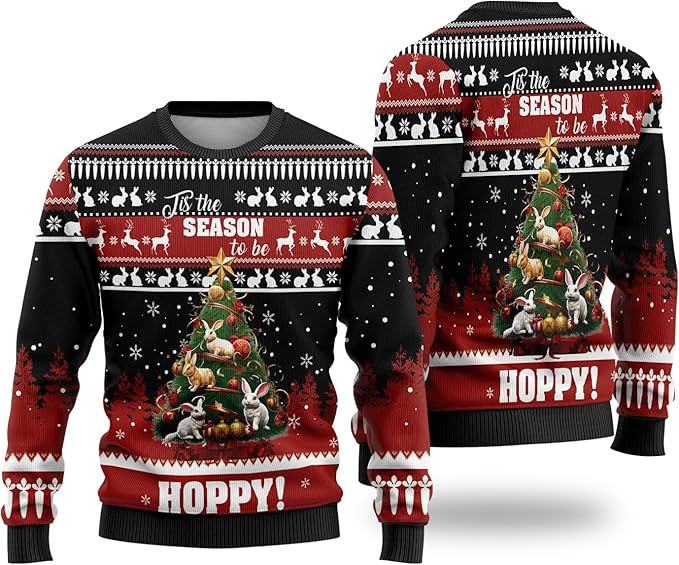 Tis The Season To Be Hoppy Ugly Christmas Sweaters