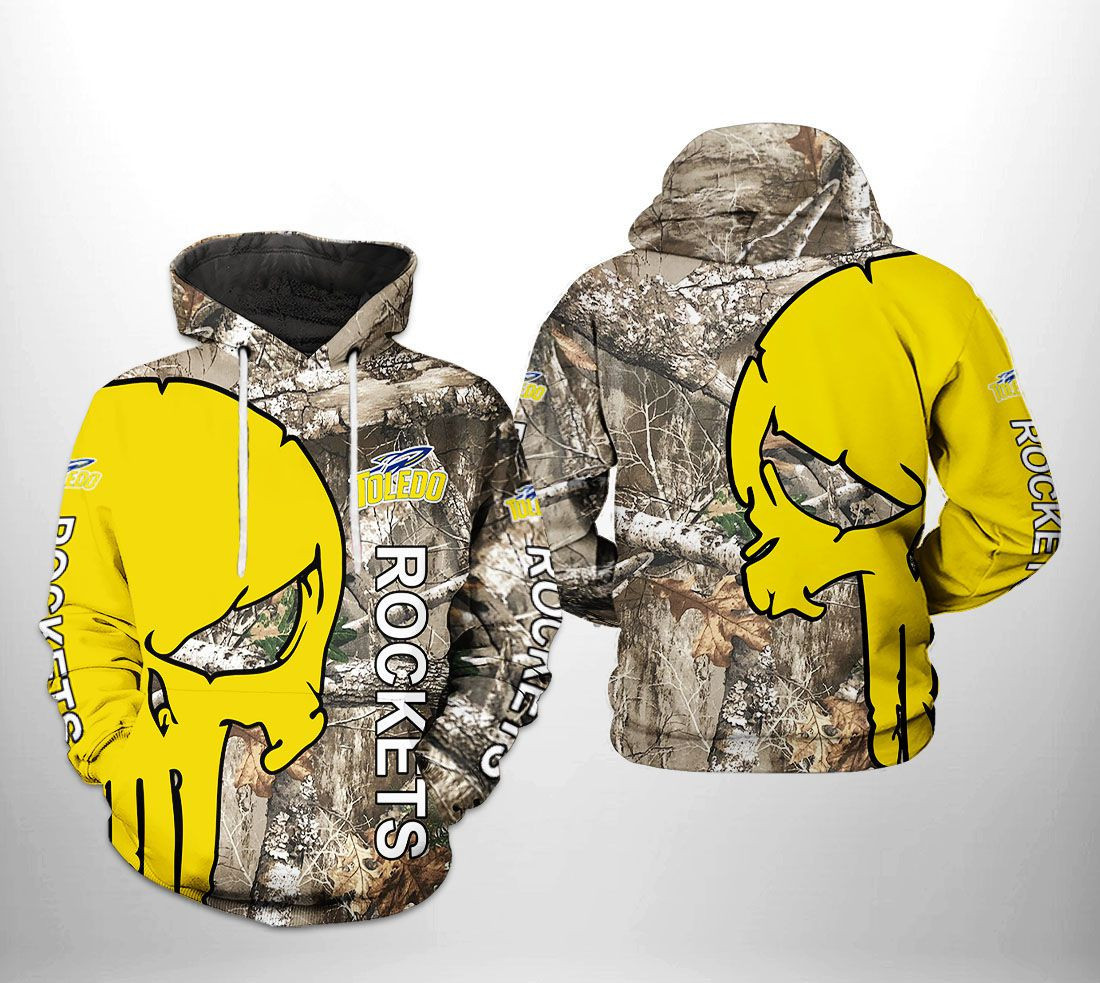 Toledo Rockets NCAA Camo Veteran Hunting Hoodie Zip Hoodie