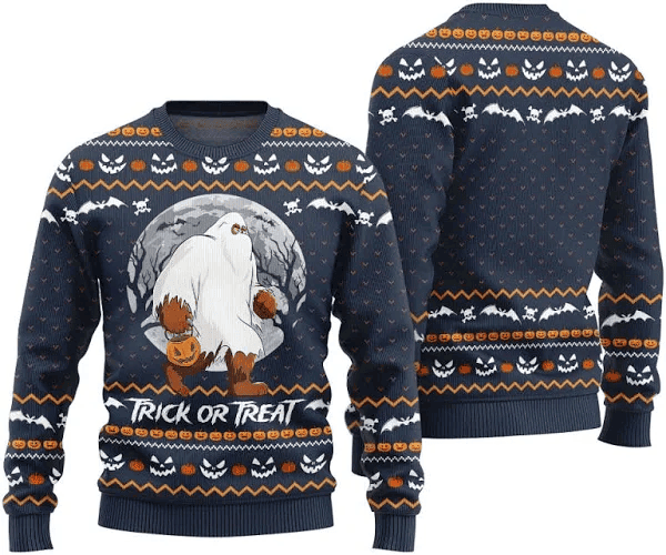Trick Or Treat Yeti Halloween Ugly Sweater