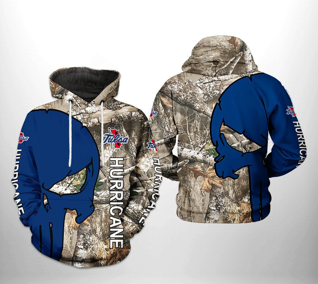 Tulsa Golden Hurricane NCAA Camo Veteran Hunting Hoodie Zip Hoodie