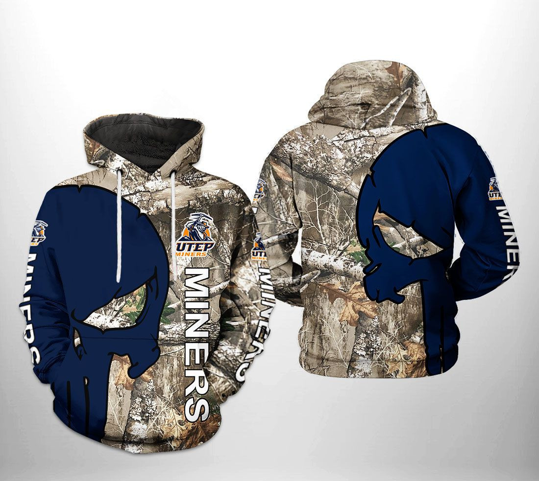 UTEP Miners NCAA Camo Veteran Hunting Hoodie Zip Hoodie