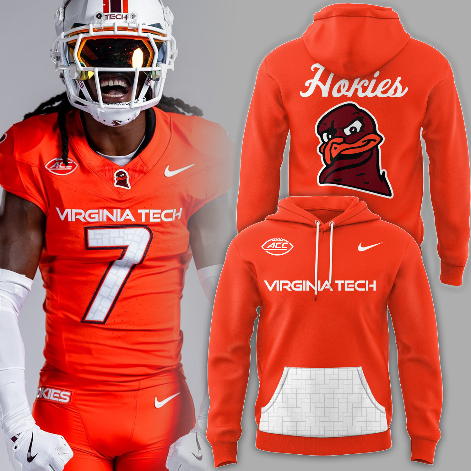 Virginia Tech Hokies Ncaa 2025 Orange Hoodie Fan Gift