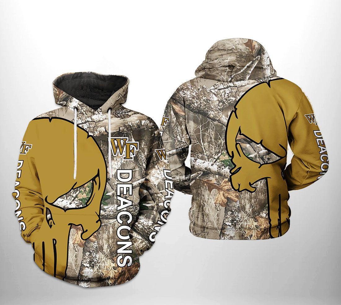 Wake Forest Demon Deacons NCAA Camo Veteran Hunting Hoodie Zip Hoodie