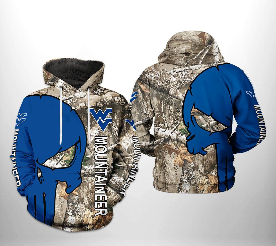 West Virginia Mountaineer NCAA Camo Veteran Hunting Hoodie Zip Hoodie