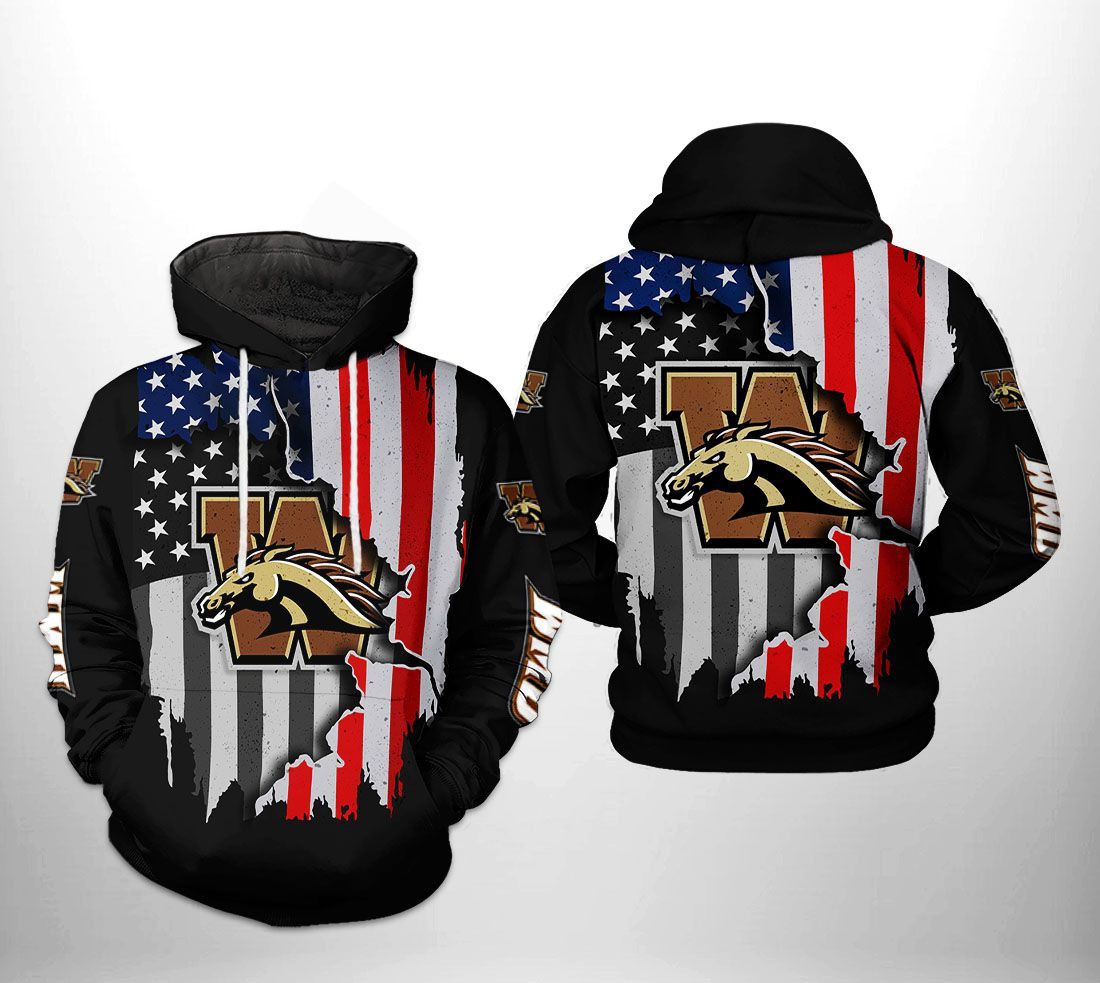 Western Michigan Broncos NCAA US Flag Hoodie Zip Hoodie Version 457