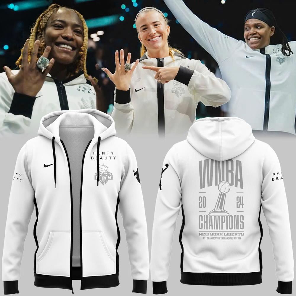 WNBA Champions New York Liberty Fenty Beauty Edition Zip Hoodie New York Liberty Merch Best Gift For Basketball Lovers