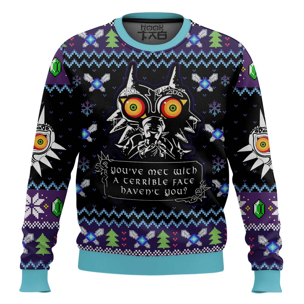 You Met With a Terrible Fate Majoras Mask Zelda Ugly Christmas Sweater