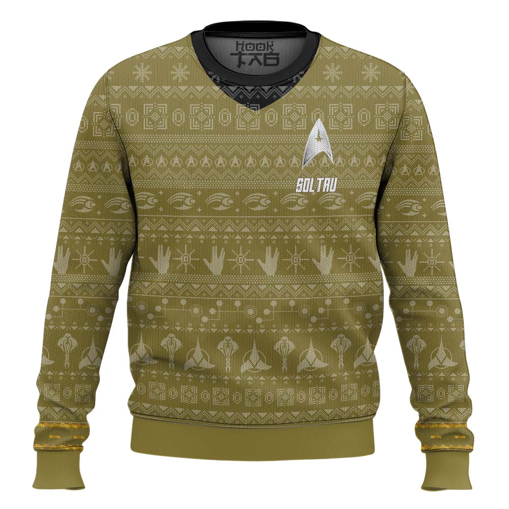 3D S.T The Original Series 1966 1969 Yellow Ugly Christmas Custom Name Ugly Sweater