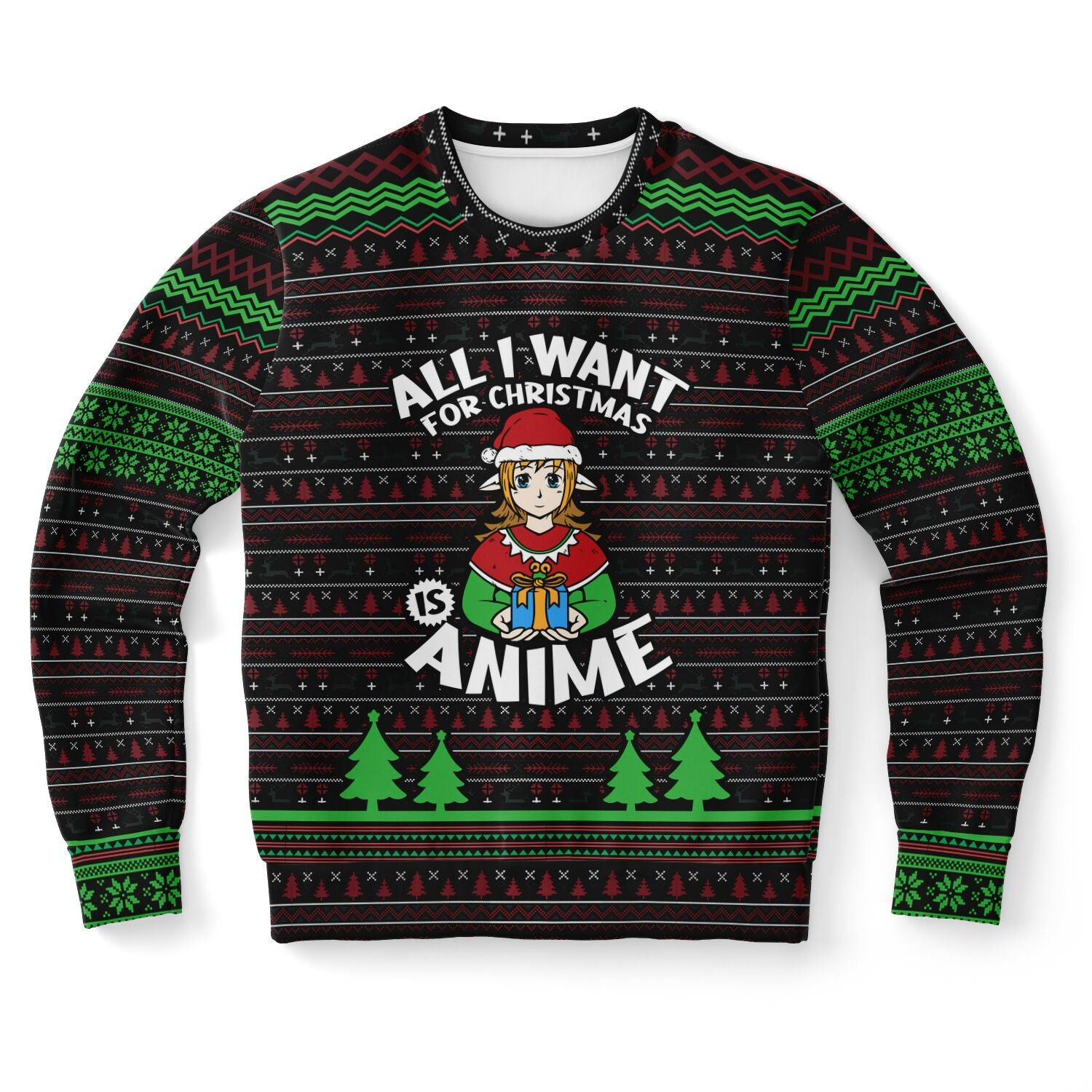 All I Want for Christmas is Anime Ugly Christmas Sweater