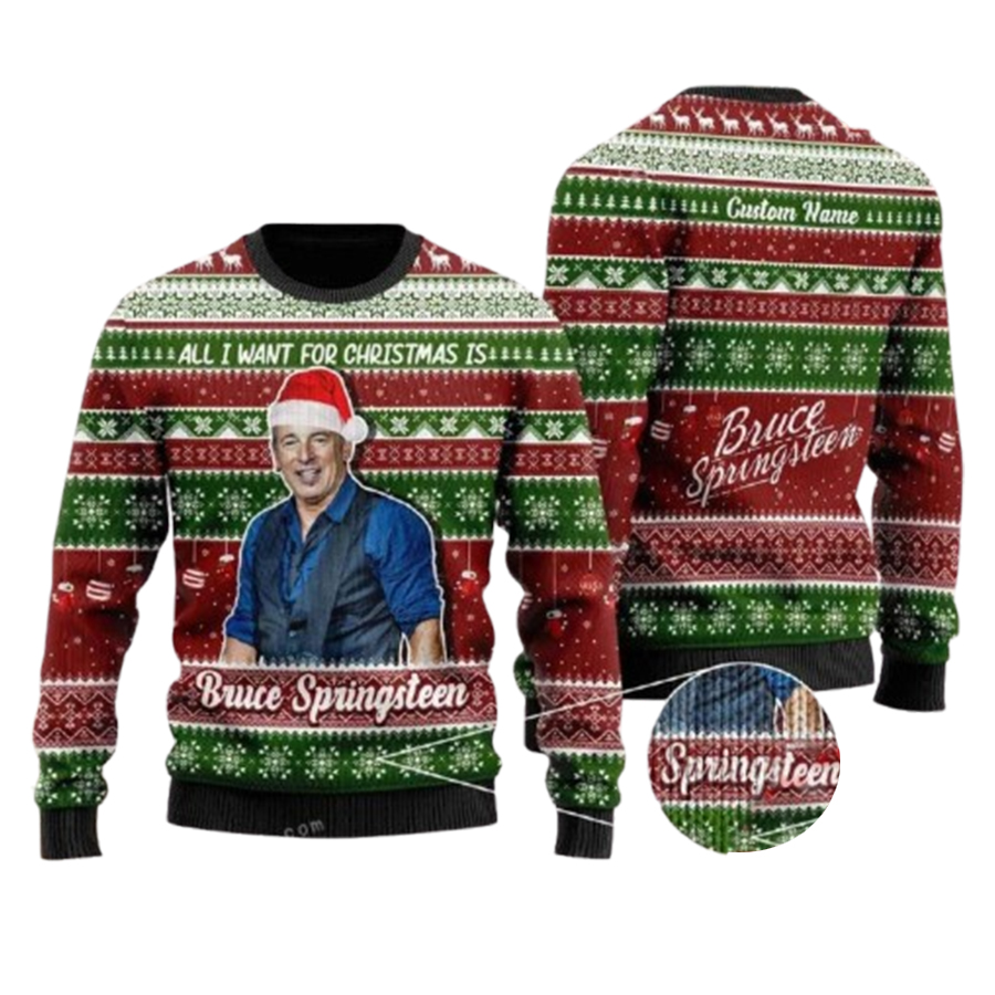 All I Want For Is Bruce Springsteen Xmas Ugly Christmas Sweater