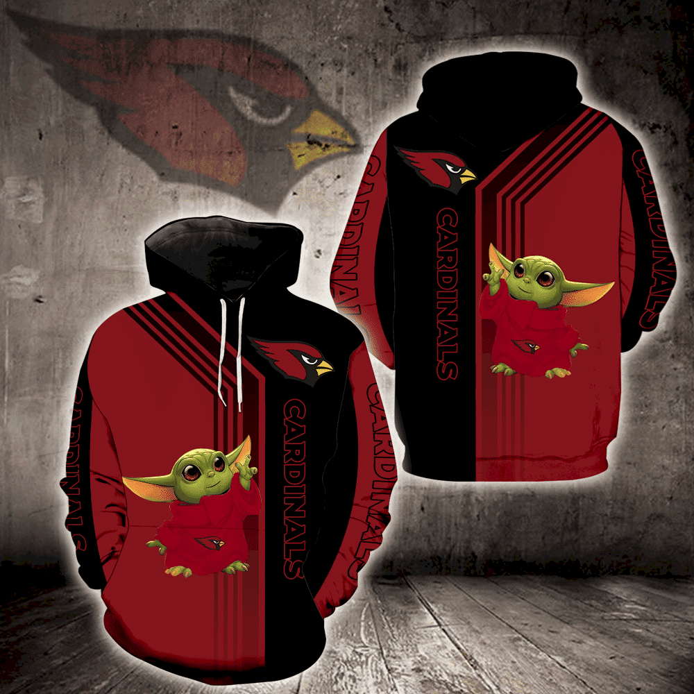 Arizona Cardinals Baby Yoda Hoodie Zip Hoodie