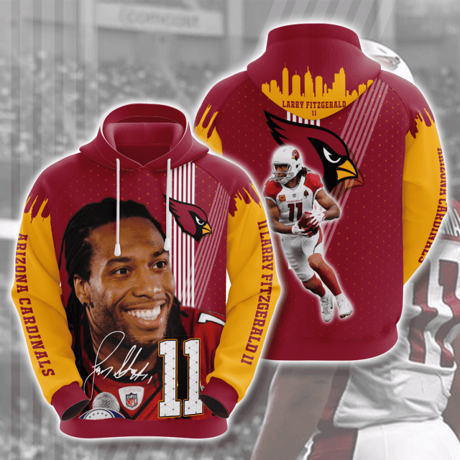 Arizona Cardinals Larry Fitzgerald Hoodie Zip Hoodie Version 3012