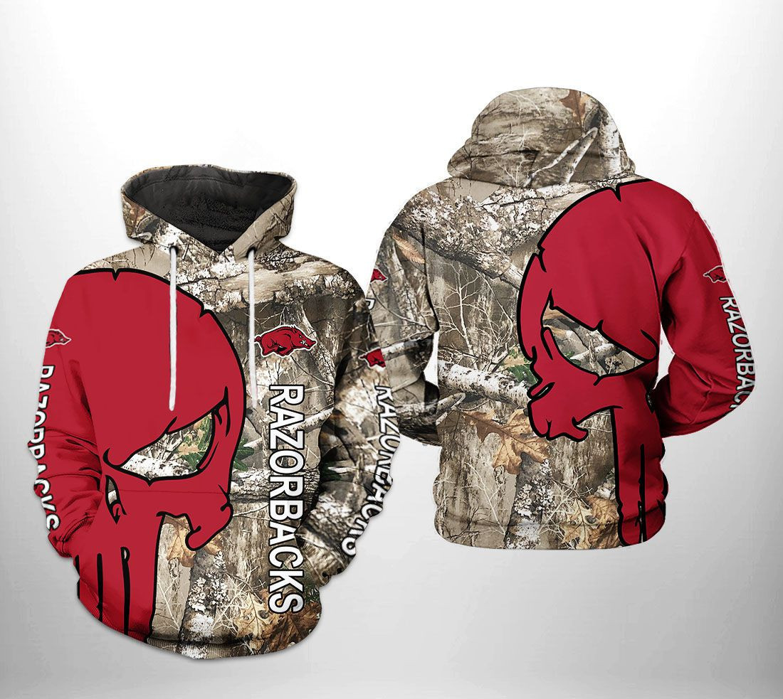 Arkansas Razorbacks NCAA Camo Veteran Hunting Hoodie Zip Hoodie