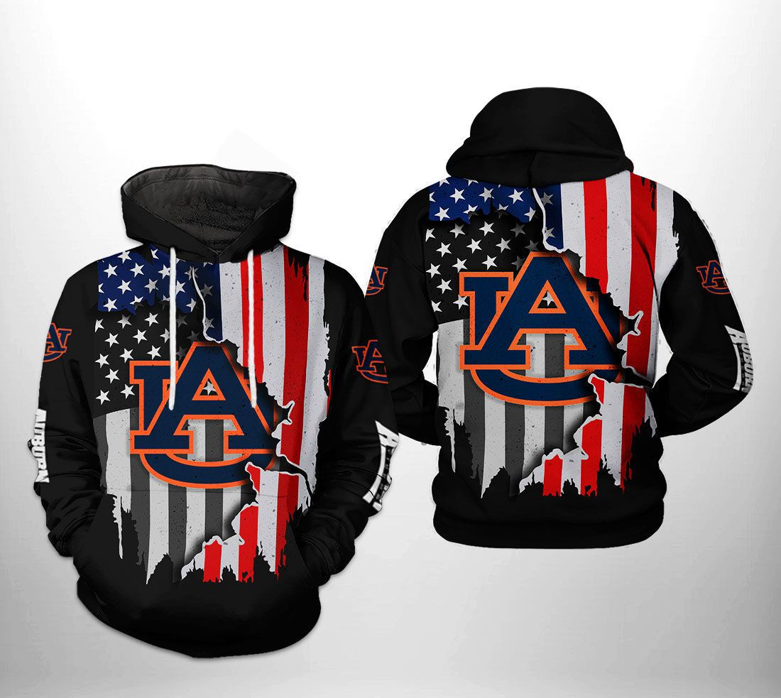 Auburn Tigers NCAA US Flag Hoodie Zip Hoodie Version 2868