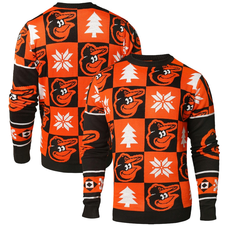 Baltimore Orioles Black Patches Ugly Pullover Sweater